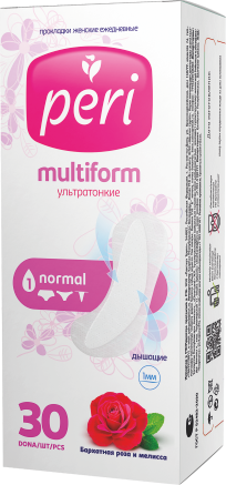 Гигиенические ежедневные прокладки PERI MULTIFORM Бархатная роза и мелисса 30 шт