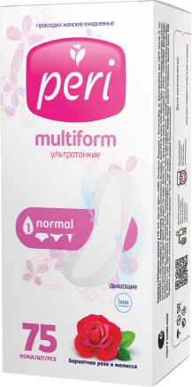 Гигиенические ежедневные прокладки PERI MULTIFORM Бархатная роза и мелисса 75 шт