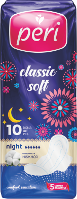 Гигиенические прокладки PERI Classic Soft Night 10 шт. (хлопок)_1019