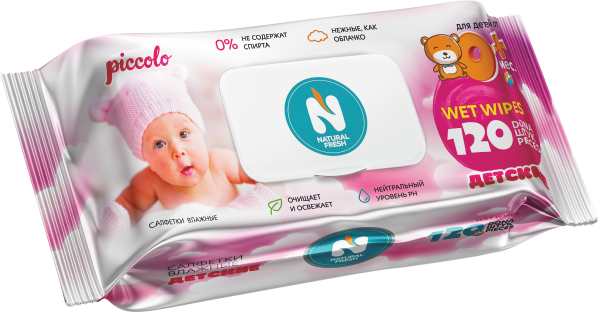 Влажные салфетки детские NATURAL FRESH 120 Pink
