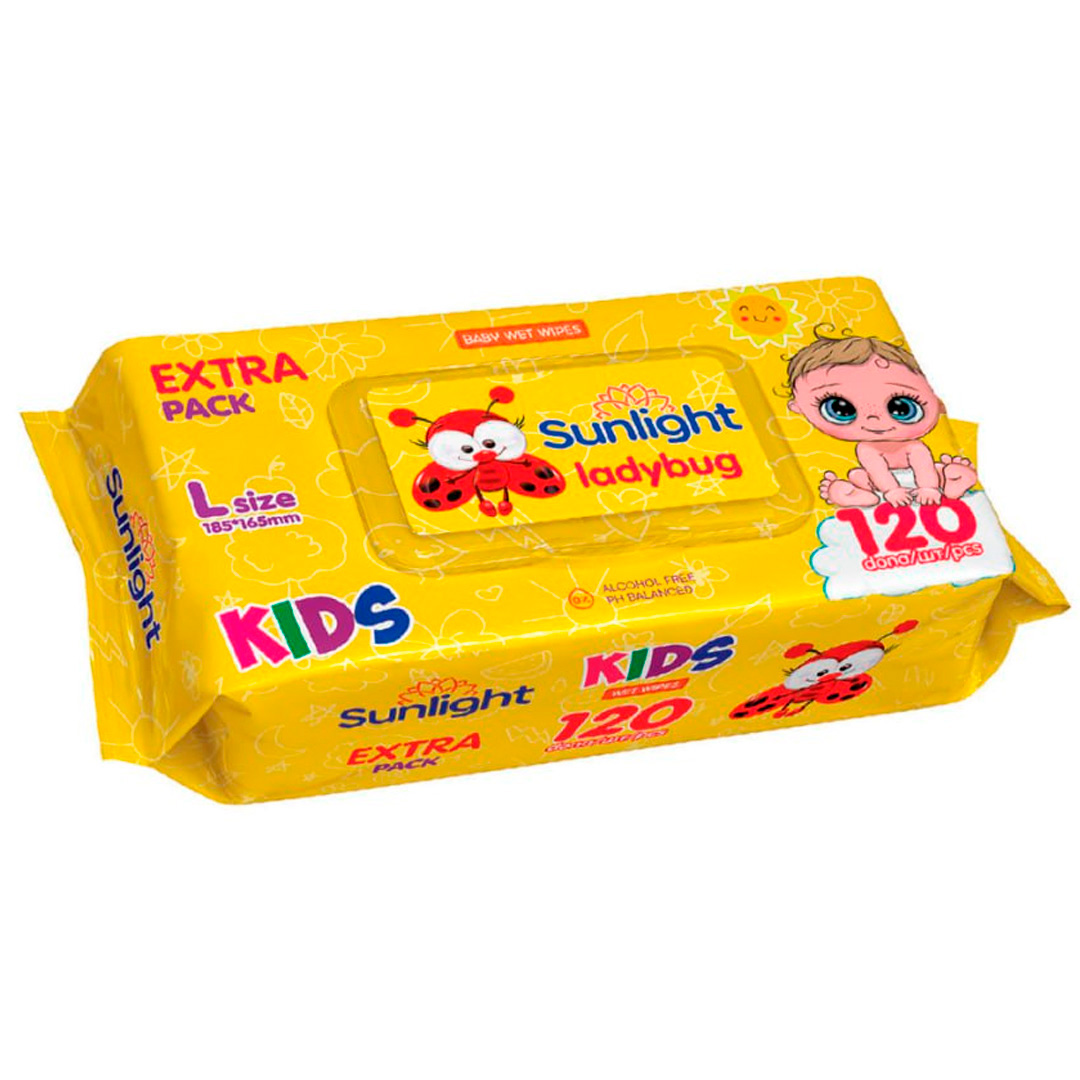Влажные салфетки SUNLIGHT Baby Божья коровка 120шт