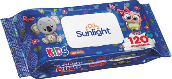 Влажные салфетки SUNLIGHT Standard Синий 120 шт