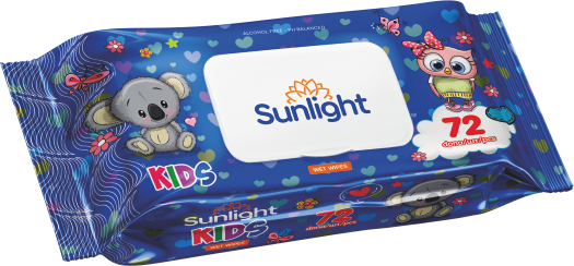 Влажные салфетки SUNLIGHT Standard Синий 72шт