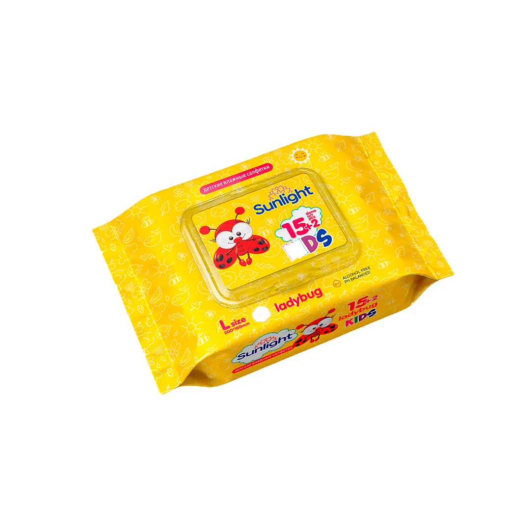 Влажные салфетки SUNLIGHT XL Божья коровка 17 шт